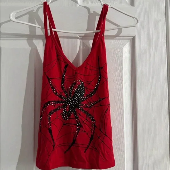Red Spider Web Tank Top - Picture 1 of 2